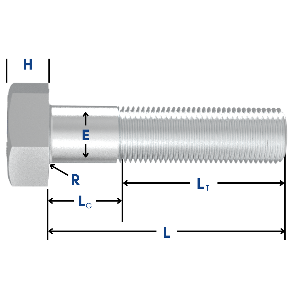 hex bolt side view